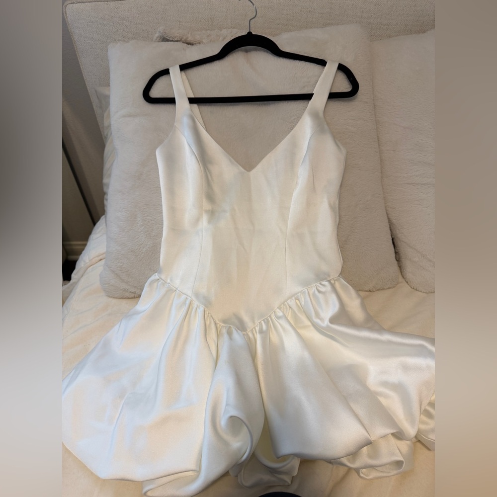 Bardot oria bubble Hem Satin mini dress